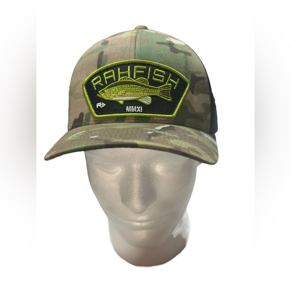 Rahfish Camo Snapback Hat with Embroidered Patch